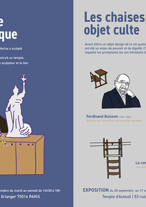 Expositions au temple d'Auteuil : Léopold Morice, les protestants et la République, les chaises...