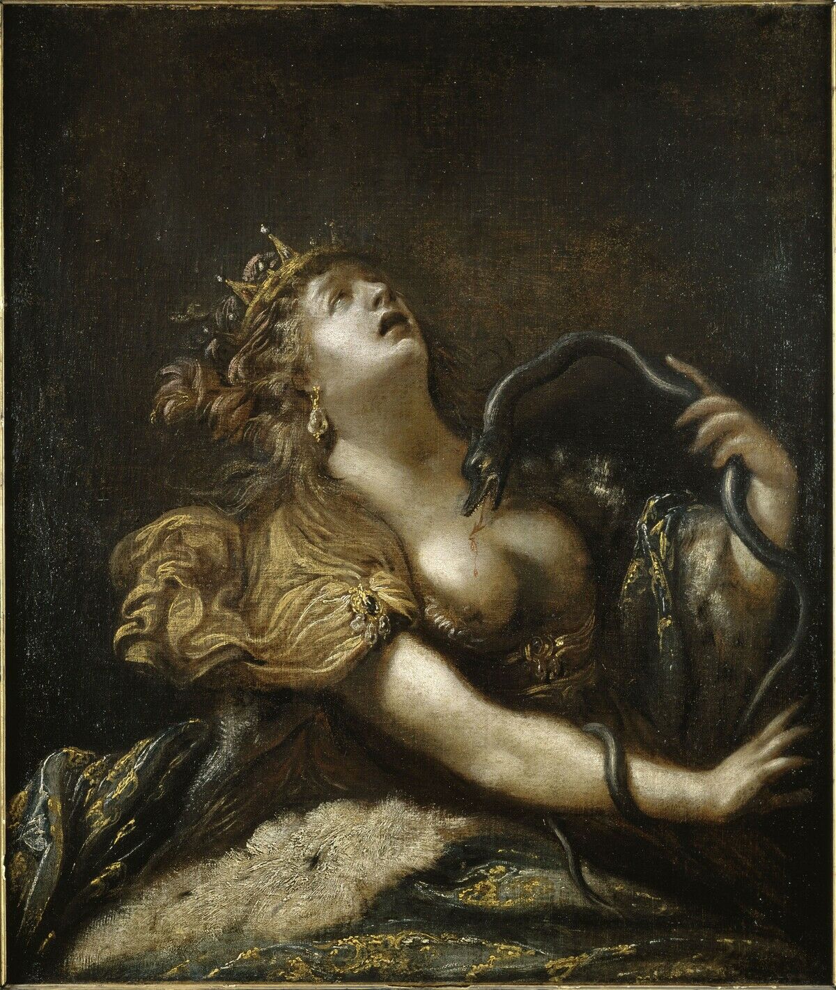 Tableau de Claude Vignon représentant le suicide de Cléopâtre