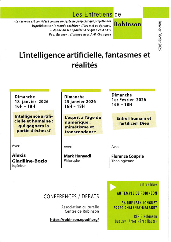 Les entretiens de Robinson : intelligence artificielle, fantasmes et réalités
