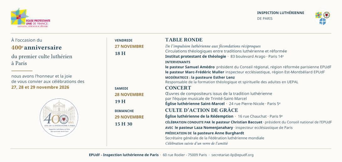 Une demeure pour la Parole : quatre siècles de présence luthérienne à Paris